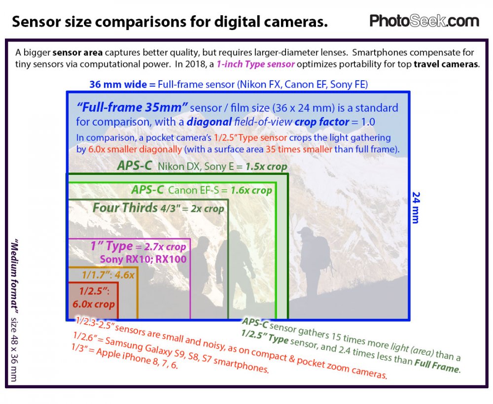 Camera Sensor Size Differences