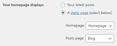 WordPress Homepage Blog Settings