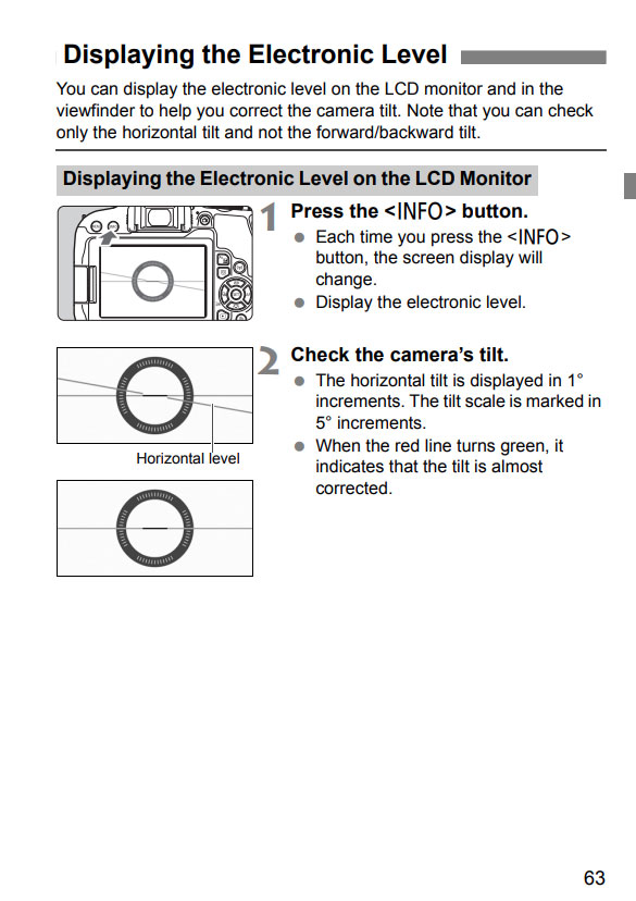 Displaying Electronic Level Instructions