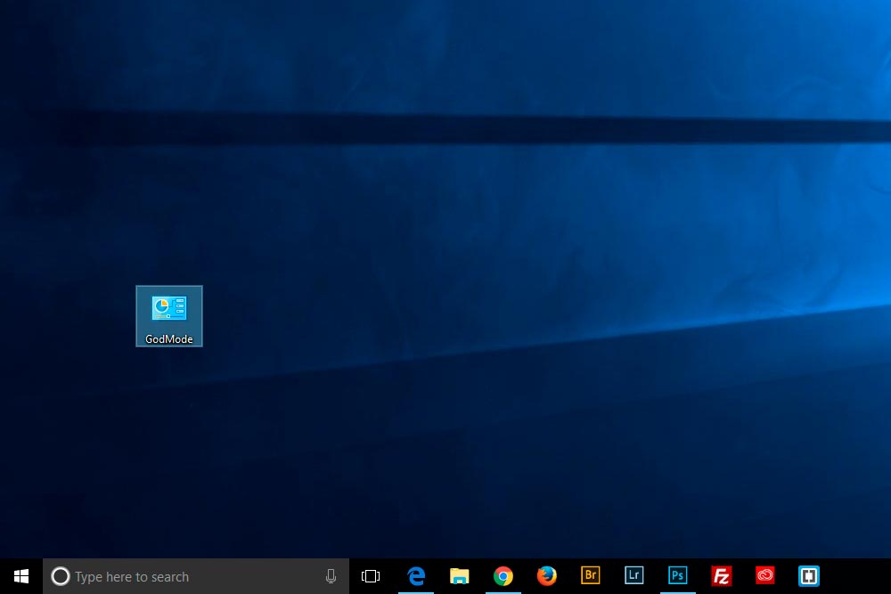 Windows God Mode Icon on Desktop