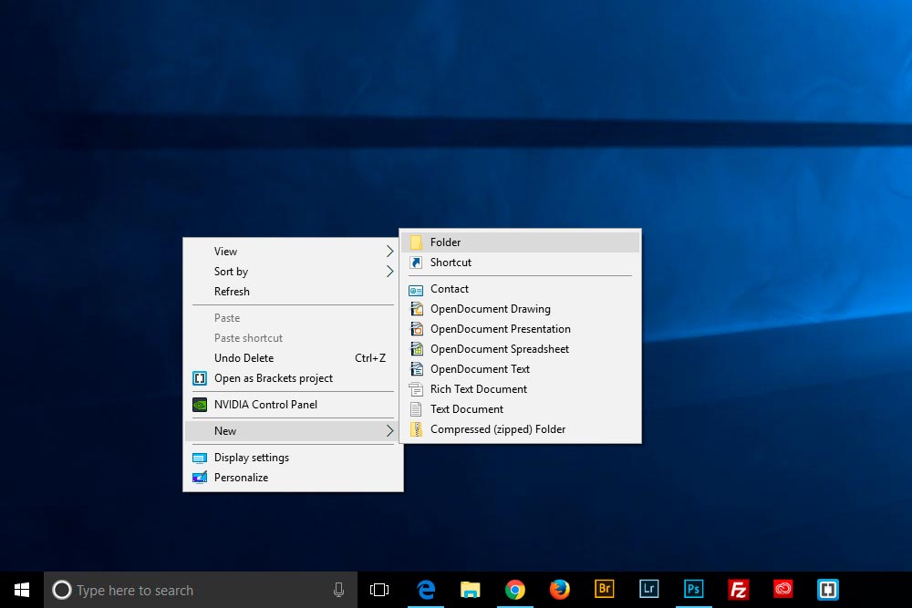 Create New Folder in Windows