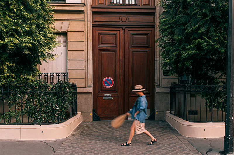 Woman Walking in City